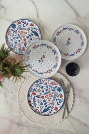 Hermia Juego de platos para postres Multicolor (4 piezas) de 22 cm